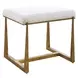 Midas White and Gold Upholstered Small Accent Bench