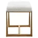 Midas White and Gold Upholstered Small Accent Bench