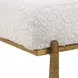 Midas White and Gold Upholstered Small Accent Bench