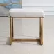Midas White and Gold Upholstered Small Accent Bench