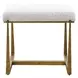 Midas White and Gold Upholstered Small Accent Bench