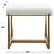 Midas White and Gold Upholstered Small Accent Bench