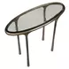 Riverton Antique Brass Oval Glass Top Accent Table