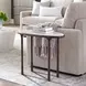 Riverton Dark Bronze and White Oval Marble Top Accent Table