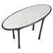 Riverton Dark Bronze and White Oval Marble Top Accent Table