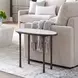 Riverton Dark Bronze and White Oval Marble Top Accent Table