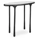 Riverton Dark Bronze and White Oval Marble Top Accent Table