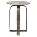 Belmont Antique Champagne and Brown Outdoor Round Marble Top Side Table