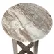 Belmont Antique Champagne and Brown Outdoor Round Marble Top Side Table