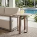Belmont Antique Champagne and Brown Outdoor Round Marble Top Side Table