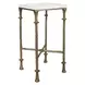 Somerset Antique Brass and White Square Marble Top Accent Table