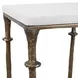 Somerset Antique Brass and White Square Marble Top Accent Table