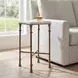 Somerset Antique Brass and White Square Marble Top Accent Table