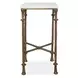 Somerset Antique Brass and White Square Marble Top Accent Table