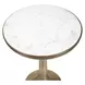 Carlisle Antique Brass and White Round Marble Top Side Table