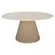 Kingsley White and Cerused Wheat Outdoor 60" Round Concrete Top Dining Table