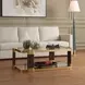 Grafton Gold and Brown Rectangular Glass Top Coffee Table