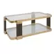 Grafton Gold and Brown Rectangular Glass Top Coffee Table