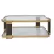 Grafton Gold and Brown Rectangular Glass Top Coffee Table