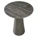 Oakley Antique Bronze and Brown Outdoor Round Travertine Top Accent Table