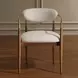 Alden Off White and Walnut Upholstered Dining Arm Chair