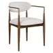 Alden Off White and Walnut Upholstered Dining Arm Chair
