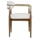 Alden Off White and Walnut Upholstered Dining Arm Chair