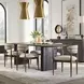 Alden Off White and Walnut Upholstered Dining Arm Chair