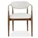 Alden Off White and Walnut Upholstered Dining Arm Chair