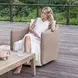 Kingsley Oyster White Upholstered Outdoor Swivel Lounge Chair