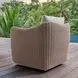 Kingsley Oyster White Upholstered Outdoor Swivel Lounge Chair