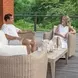 Kingsley Oyster White Upholstered Outdoor Swivel Lounge Chair