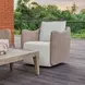 Kingsley Oyster White Upholstered Outdoor Swivel Lounge Chair