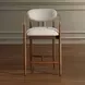 Moxie Off White and Walnut Upholstered Counter Height Stool