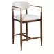 Moxie Off White and Walnut Upholstered Counter Height Stool