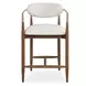 Moxie Off White and Walnut Upholstered Counter Height Stool