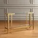 Grafton Gold Rectangular Glass Top Console Table