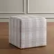 Fairmont Porcelain Plaid Upholstered Square Ottoman