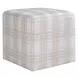 Fairmont Porcelain Plaid Upholstered Square Ottoman