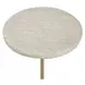 Oakley Brushed Brass and White Round Travertine Top Drink Table