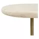 Oakley Brushed Brass and White Round Travertine Top Drink Table