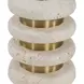Oakley Brushed Brass and White Round Travertine Top Drink Table