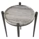 Somerset Dark Bronze and Titanium Round Travertine Top Accent Table