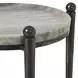 Somerset Dark Bronze and Titanium Round Travertine Top Accent Table