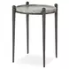 Somerset Dark Bronze and Titanium Round Travertine Top Accent Table