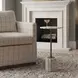 Alden Dark Bronze and Brown Round Marble Top Drink Table
