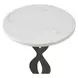 Arlington Dark Bronze and White Round Marble Top Drink Table