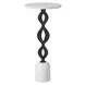 Arlington Dark Bronze and White Round Marble Top Drink Table