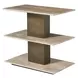 Riverton Brass and Brown Rectangular Travertine Top Accent Table