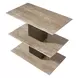 Riverton Brass and Brown Rectangular Travertine Top Accent Table